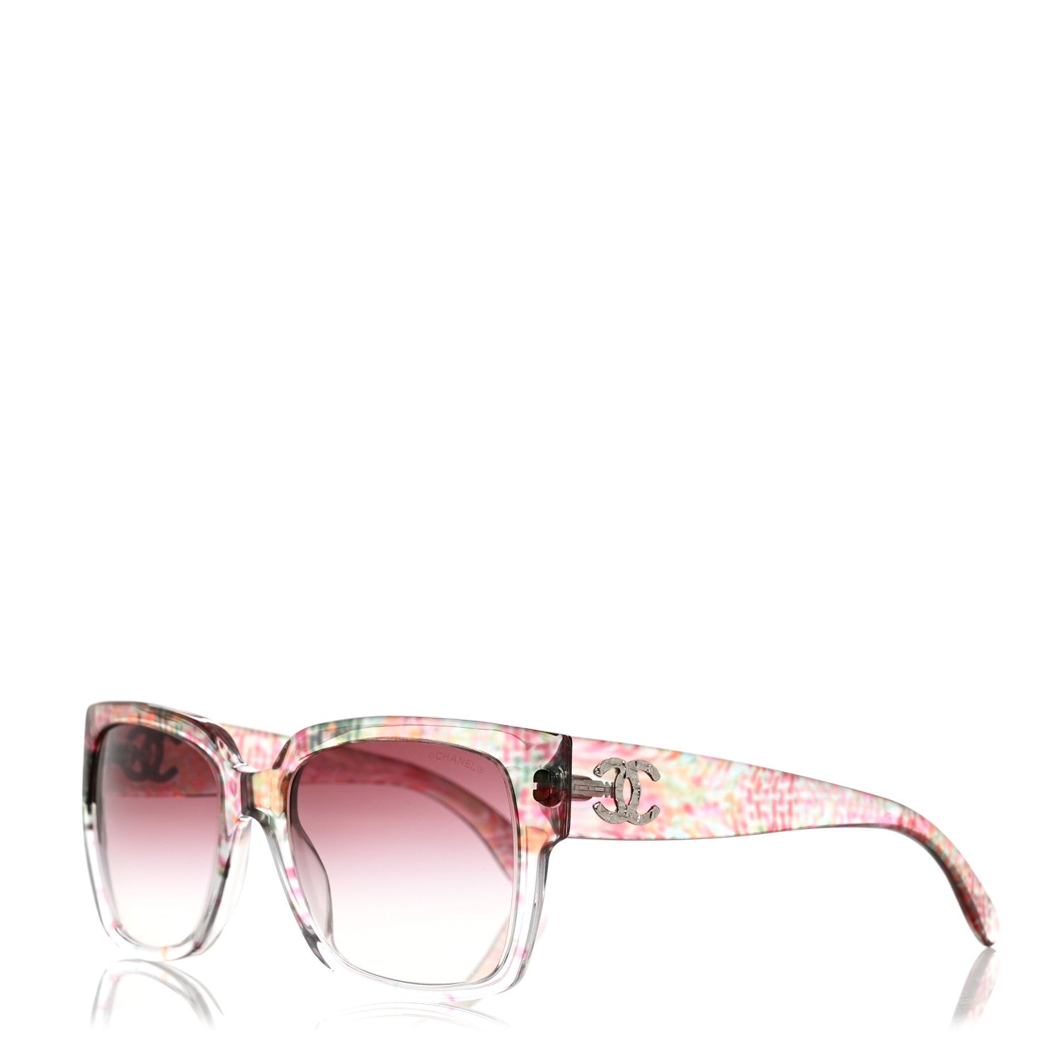 Chanel Acetate Multicolor Tweed CC Sunglasses 5220 Pink 1 of 7