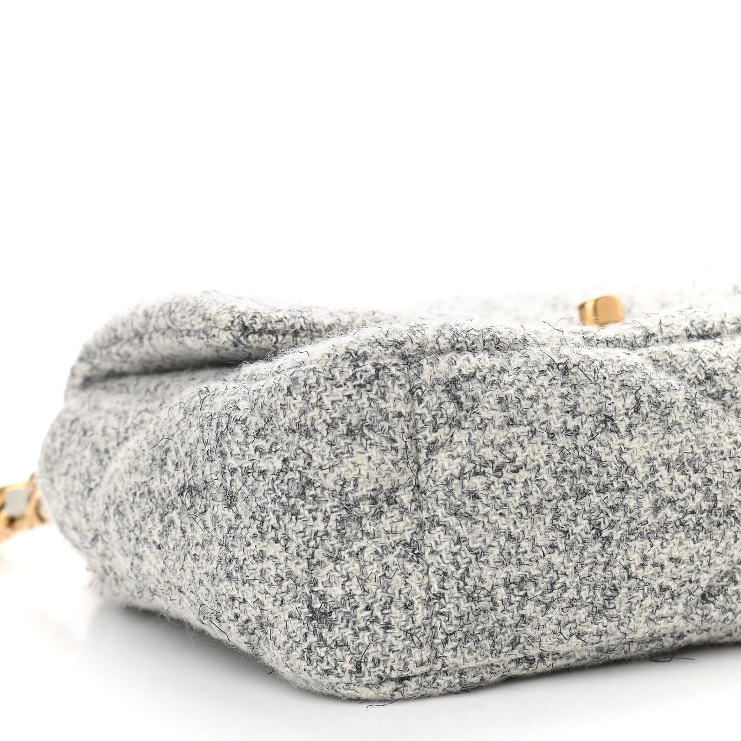 Tweed Quilted Medium Chanel 19 Flap Grey Ecru