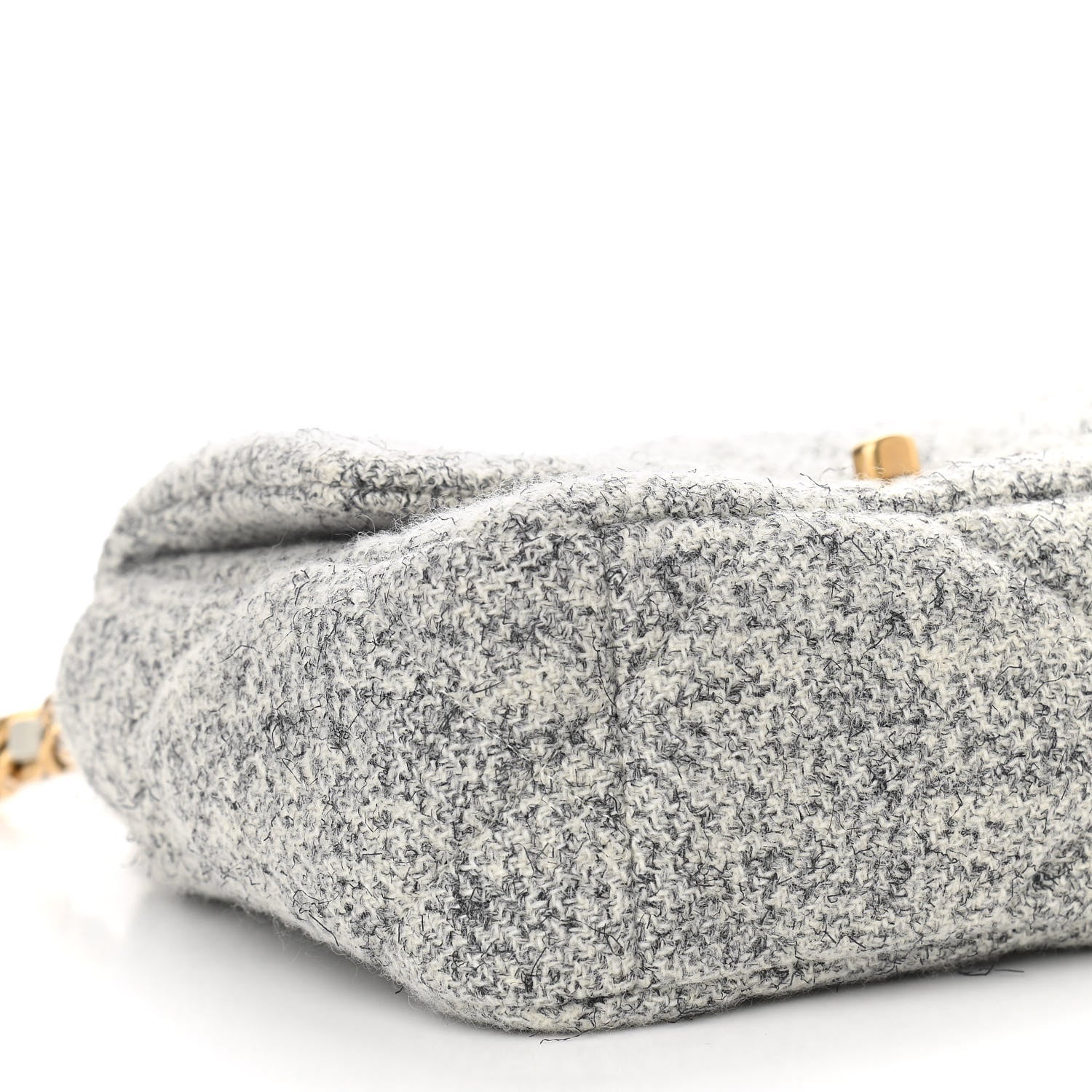 Chanel Tweed Quilted Medium Chanel 19 Flap Grey Ecru 9 of 10