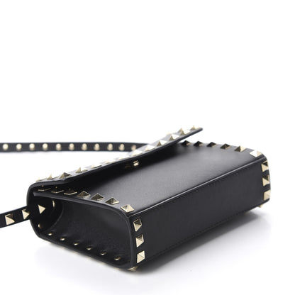Valentino Garavani Vitello Rockstud Flap Crossbody Bag Black 4 of 9