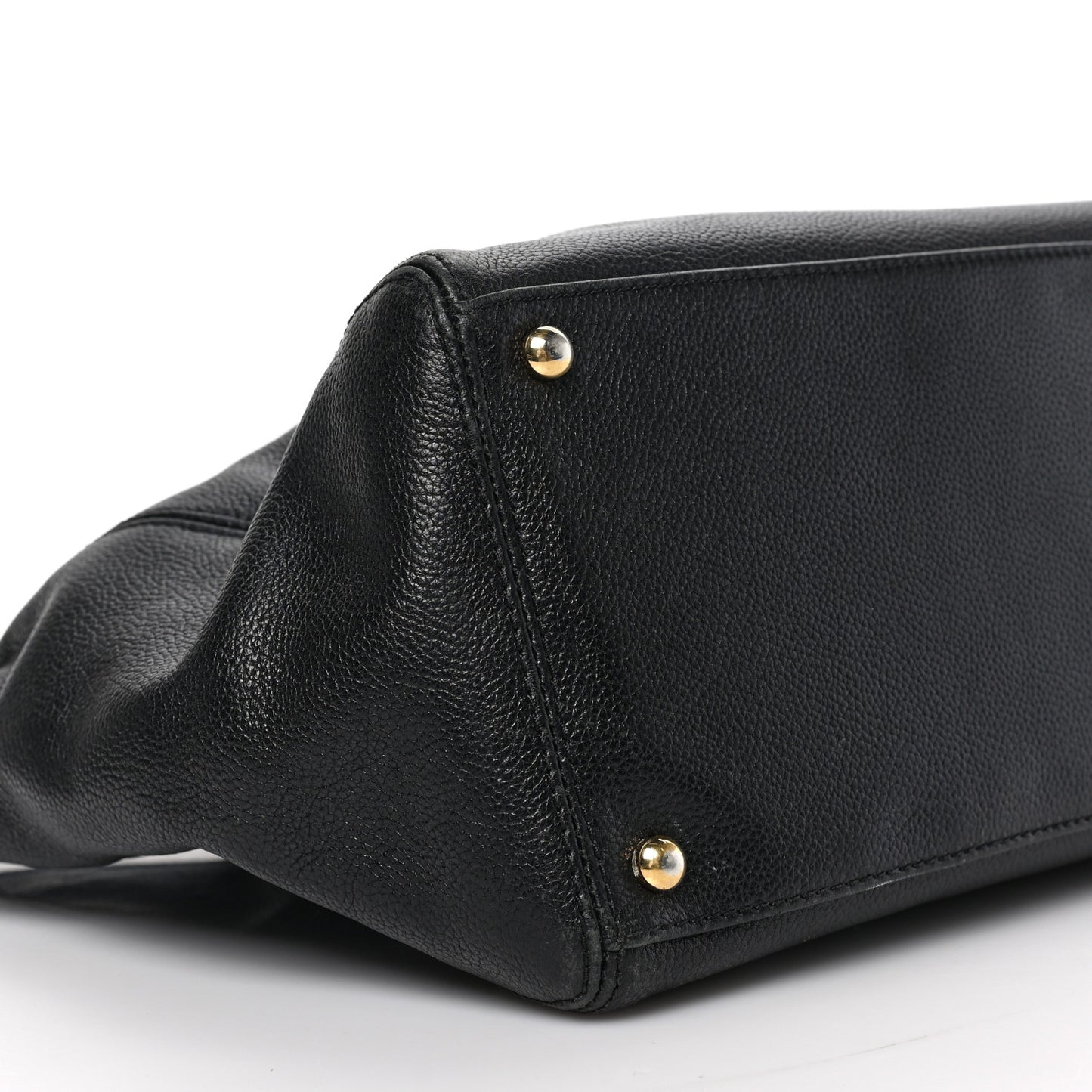 Calfskin Cerf Executive Shopper Tote Black