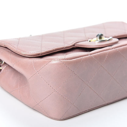 Chanel Metallic Lambskin Quilted Extra Mini Rectangular Flap Pink 8 of 10