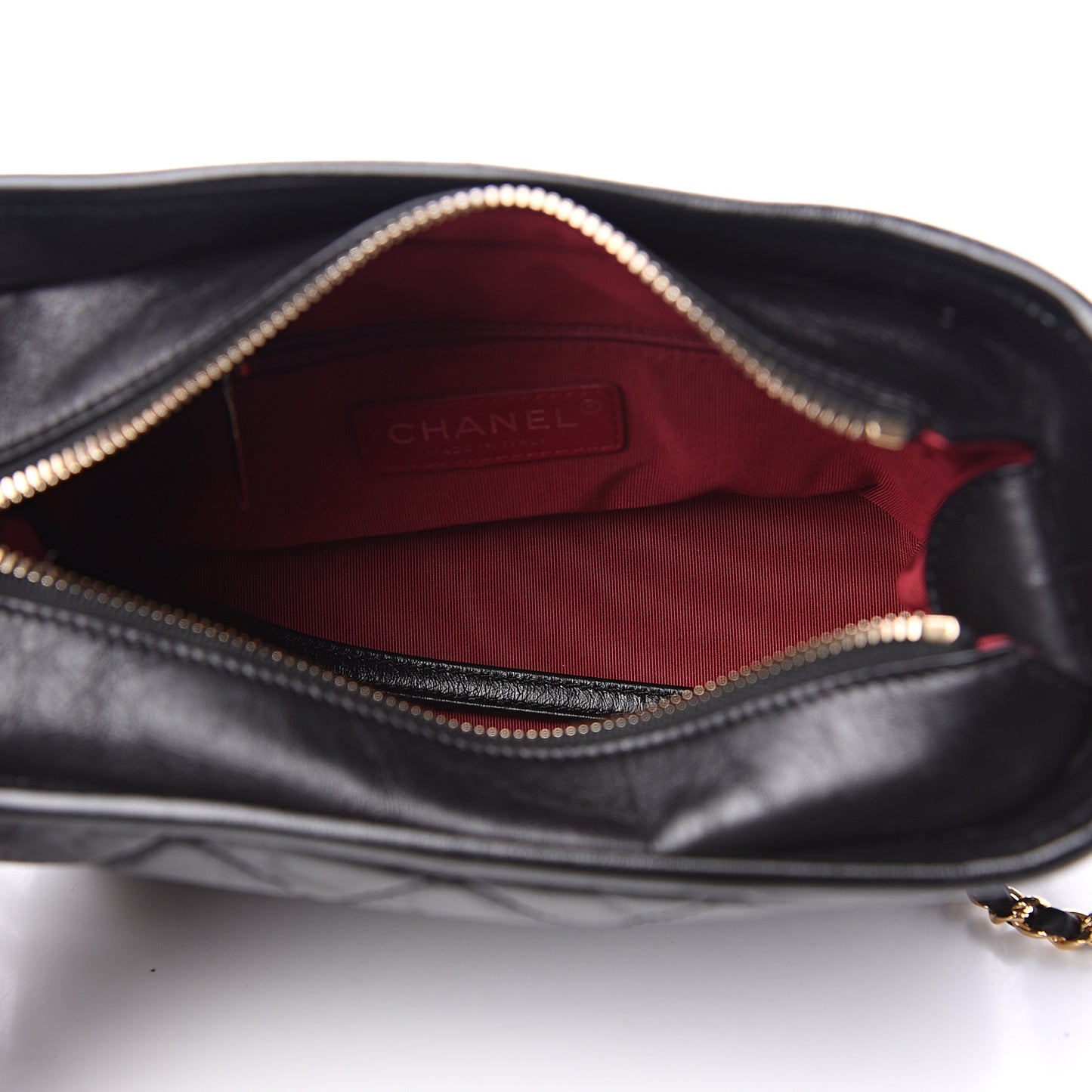 Aged Calfskin Quilted Small Gabrielle Hobo Black
