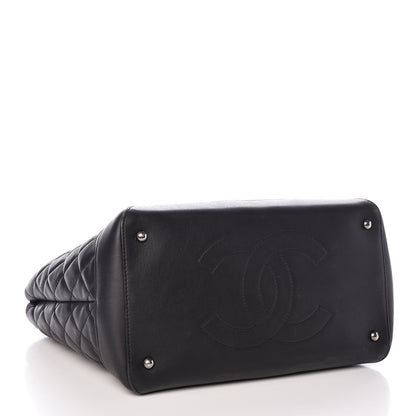 Chanel Calfskin Quilted Small Easy Shopping Tote Black 4 of 9