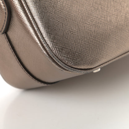 Prada Metallic Saffiano Pushlock Shoulder Bag Bronzo 12 of 15