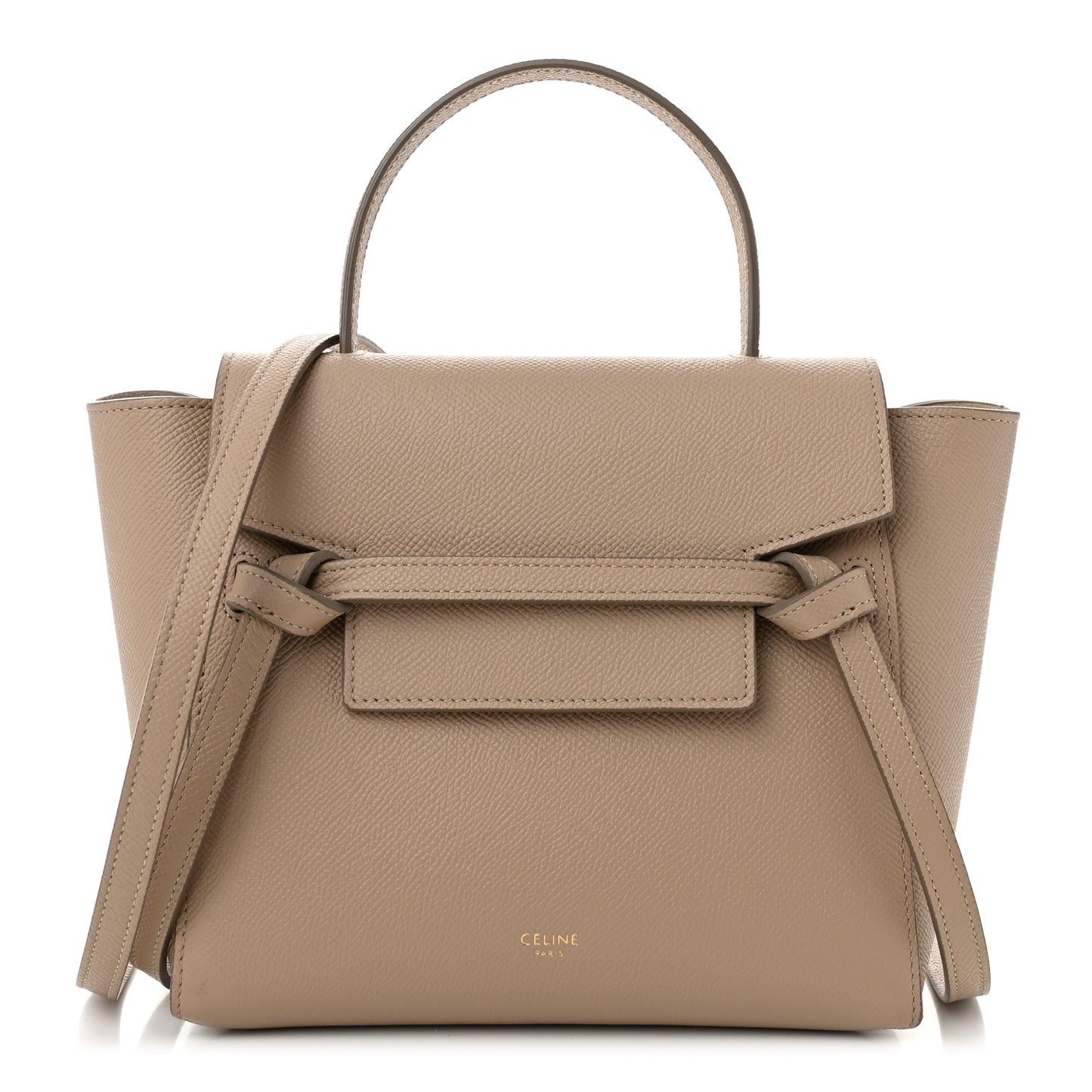 Grained Calfskin Nano Belt Bag Light Taupe