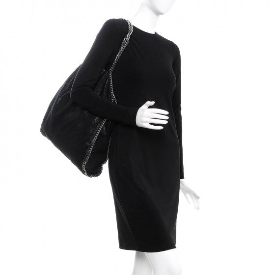 Stella McCartney Shaggy Deer Big Falabella Tote Black 2 of 13