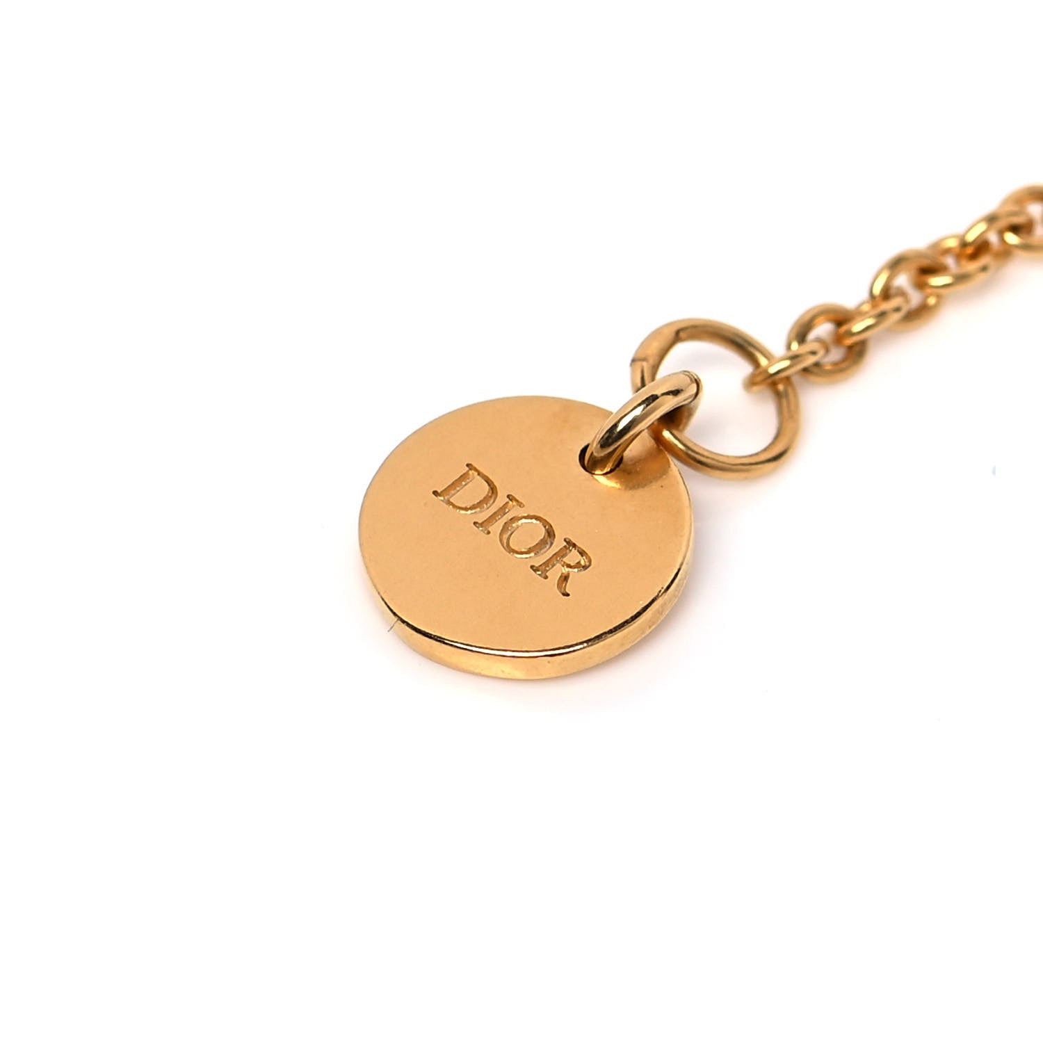 Christian Dior Crystal Heart Necklace Gold 5 of 5