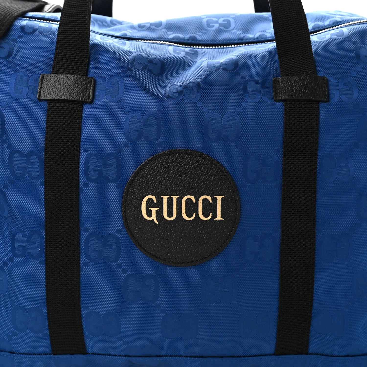 Gucci Econyl Nylon Monogram Off The Grid Duffle Bag Guilted Blue Black 7 of 9