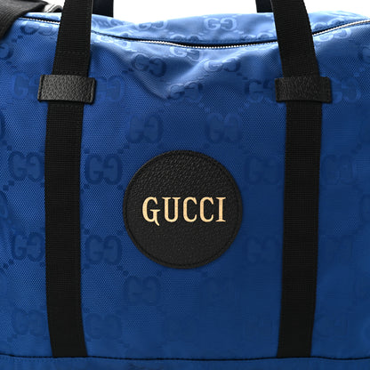 Gucci Econyl Nylon Monogram Off The Grid Duffle Bag Guilted Blue Black 7 of 9