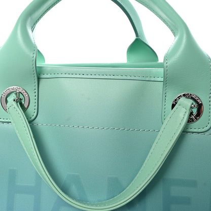Chanel Shaded Calfskin Medium Deauville Tote Light Green Turquoise Purple 9 of 11