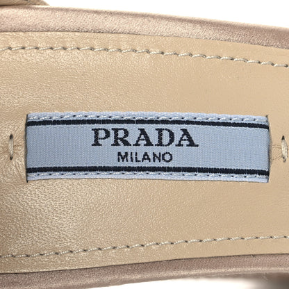 Prada Satin Crystal Triangle Logo 40/135mm Platform Sandals 38 Ninfea 8 of 8