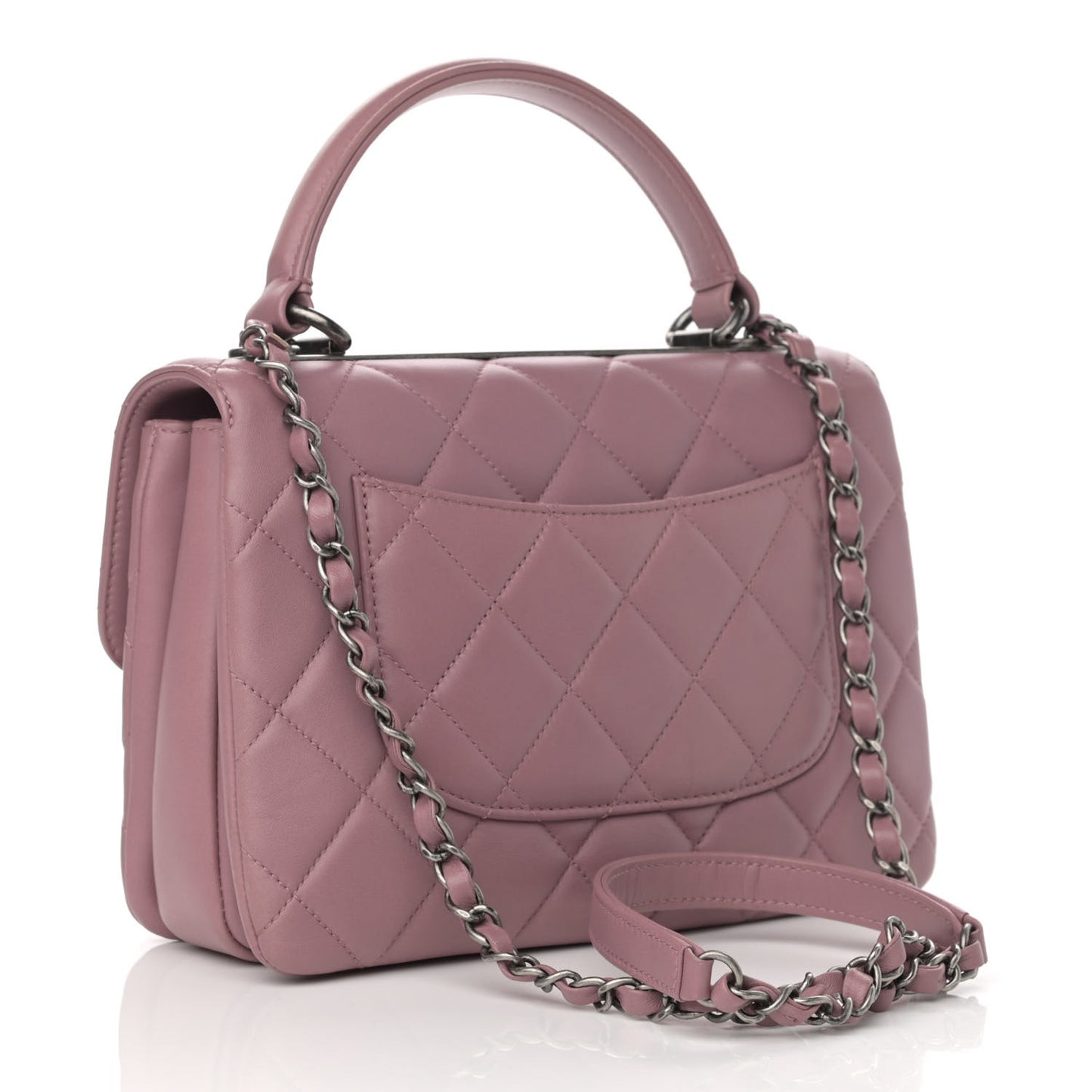 Lambskin Quilted Small Trendy CC Flap Dual Handle Bag Light Pink