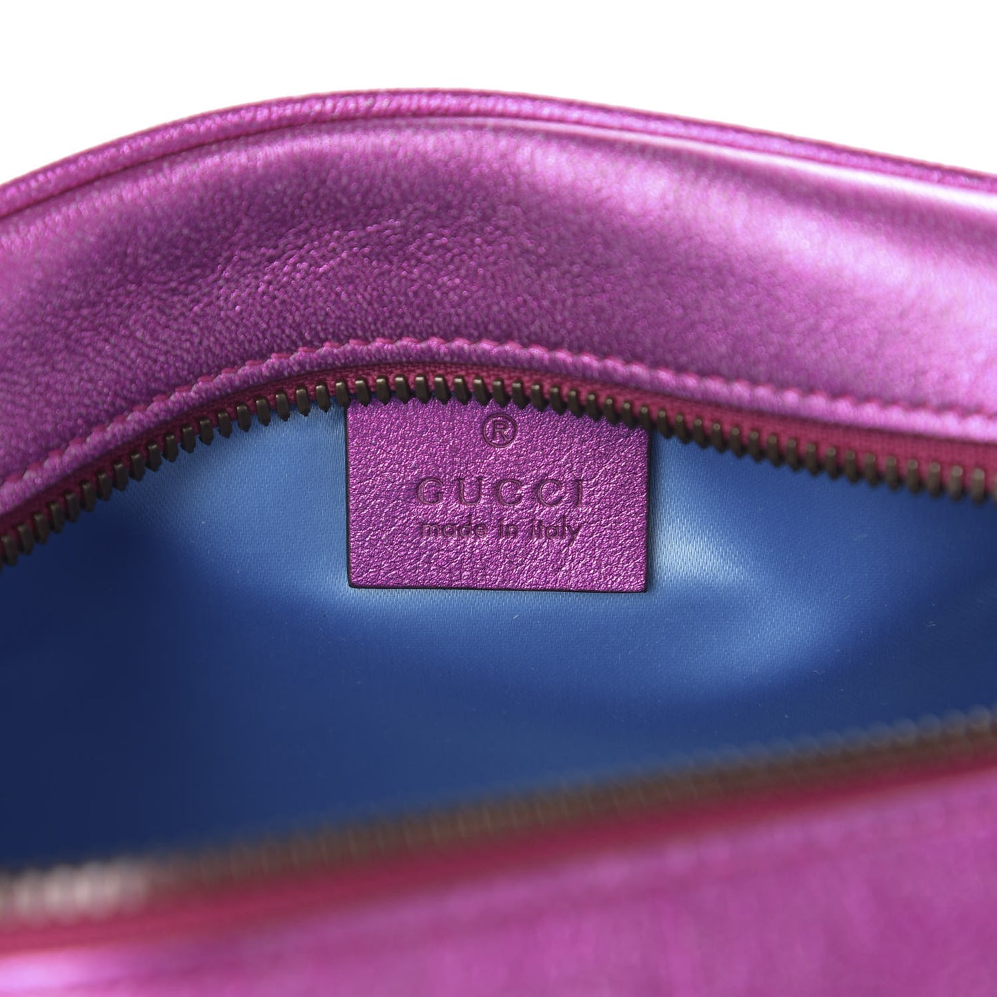Laminated Nappa Matelasse Small GG Marmont Chain Shoulder Bag Fuxia Rosso Rosa