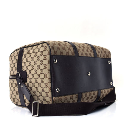 Gucci Monogram Dollar Calfskin Boston Duffle Bag Beige Ebony Testa di Moro Marrone Scuro 3 of 4