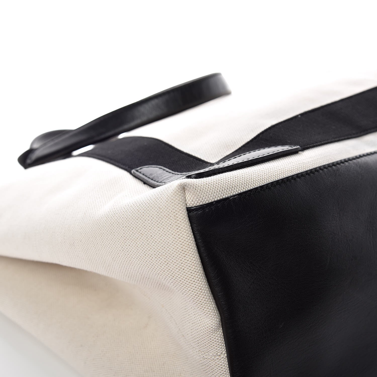 Balenciaga Cotton Canvas Calfskin M Navy Cabas Natural Black 12 of 15