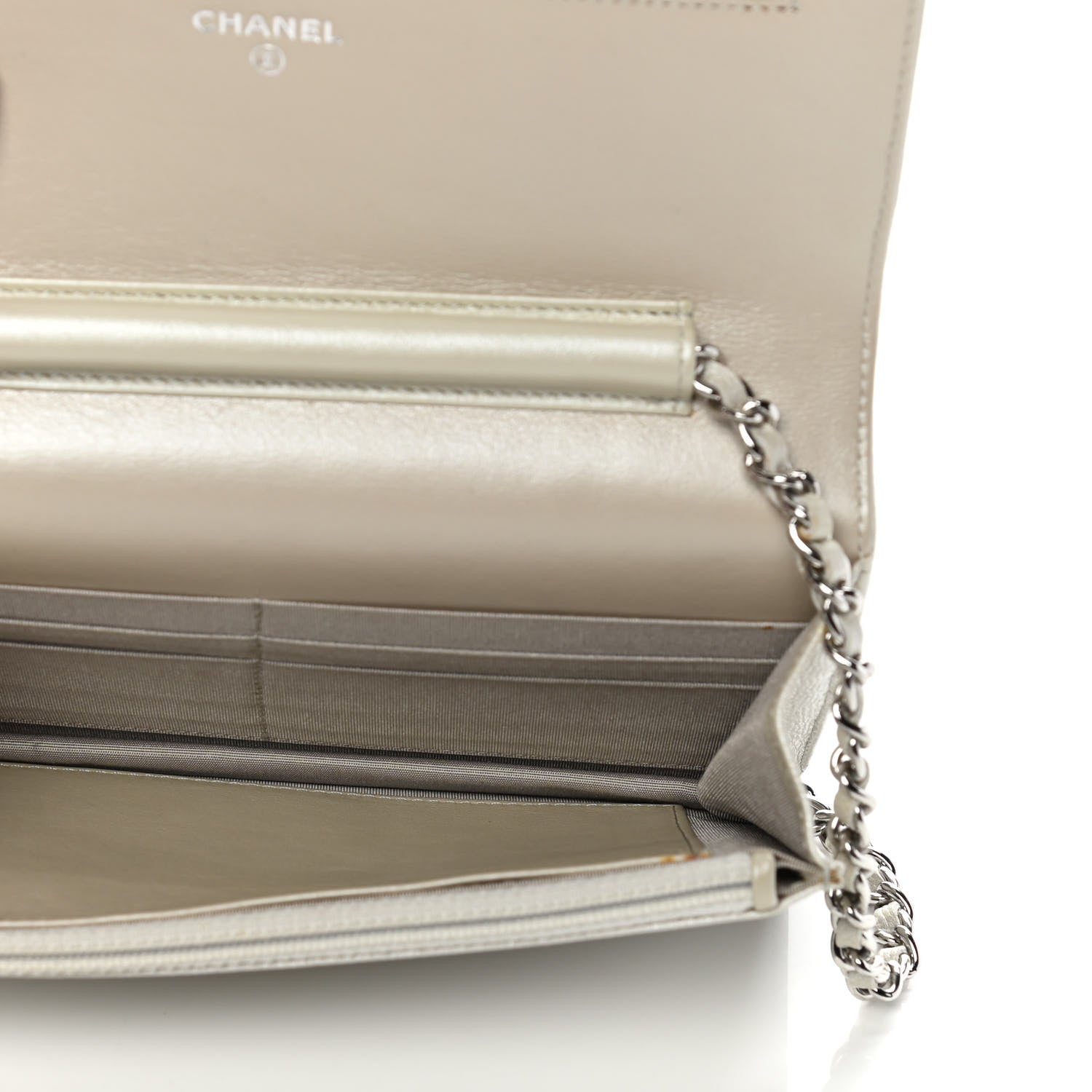 Chanel Caviar Sevruga Wallet on Chain WOC Silver 6 of 14