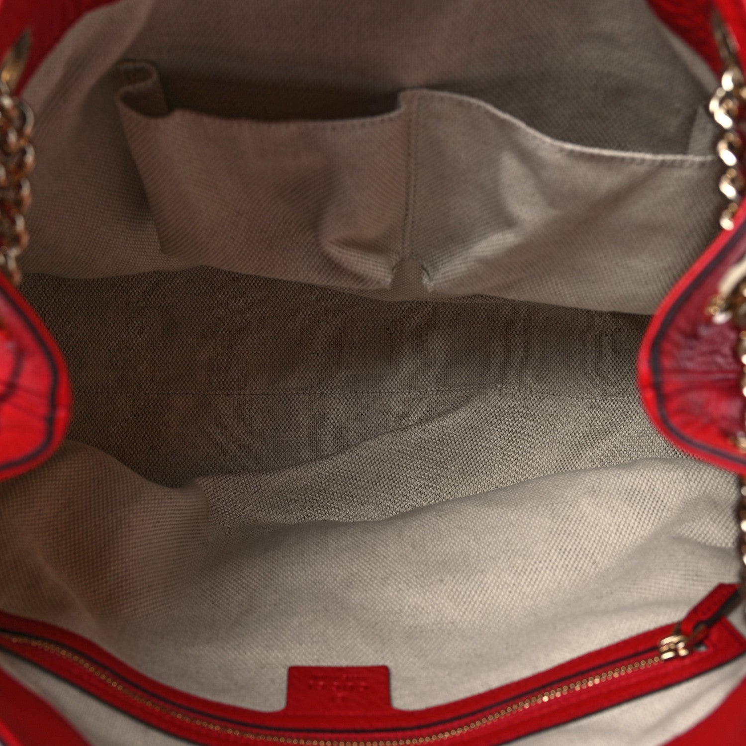 Gucci Pebbled Calfskin Medium Soho Chain Shoulder Bag Tabasco Red 5 of 10