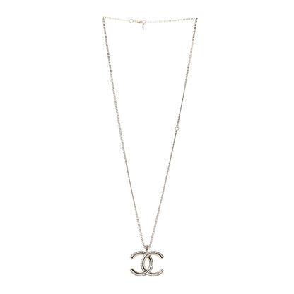 Chanel Crystal CC Pendant Necklace Gold 3 of 5