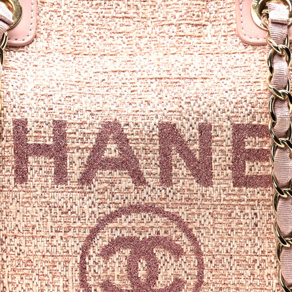 Chanel Lurex Boucle Deauville Medium Tote Pink 8 of 10