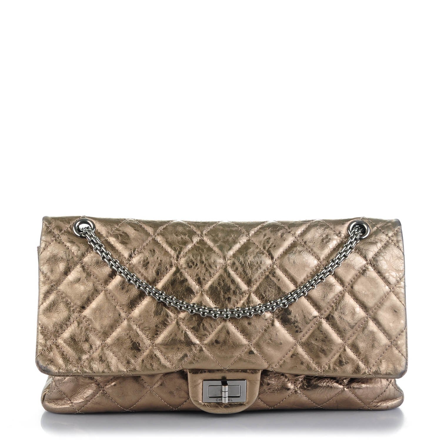 Chanel Metallic Aged Calfskin Quilted 2.55 Reissue 228 Flap Light Gold 1 of 7
