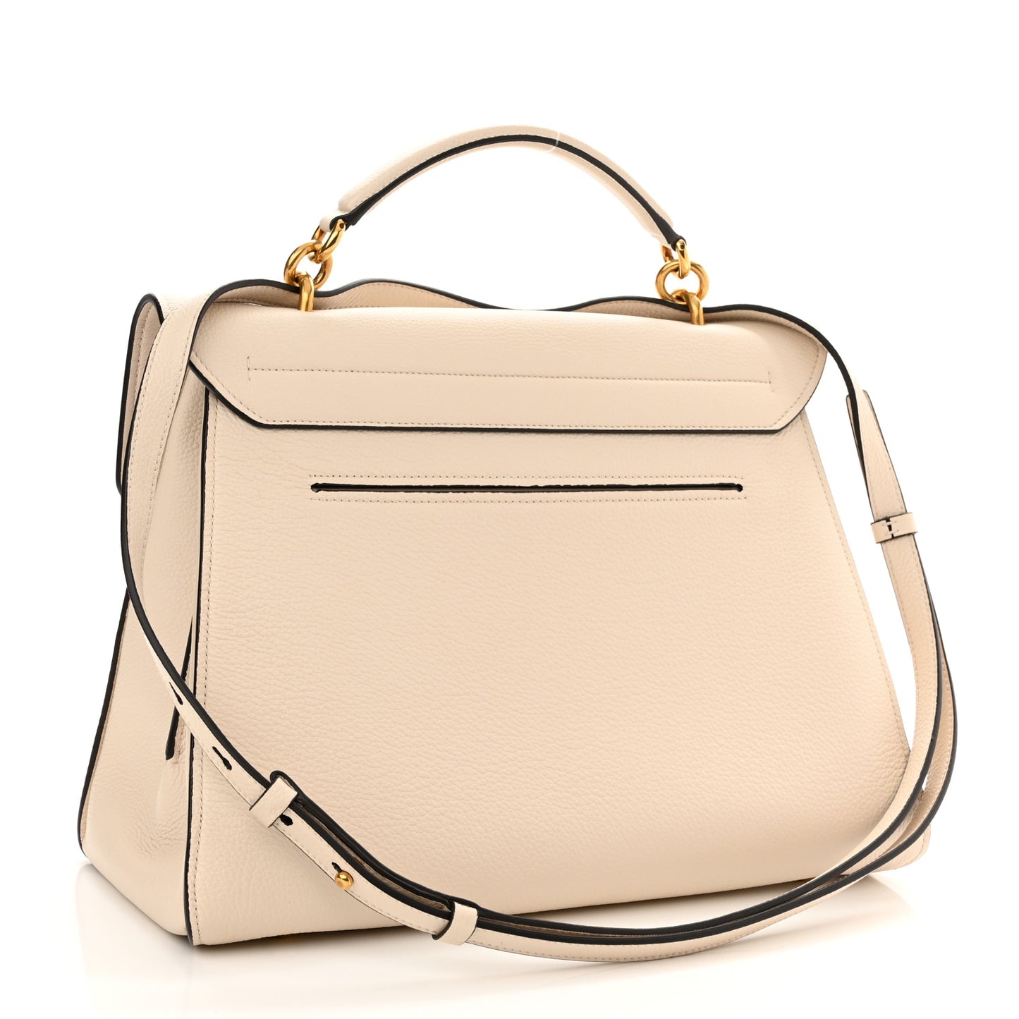 Calfskin Medium Margot Top Handle Satchel Bone