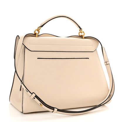 Salvatore Ferragamo Calfskin Medium Margot Top Handle Satchel Bone 3 of 12