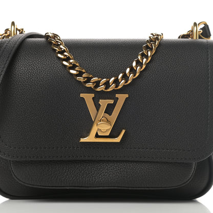 Louis Vuitton Grained Calfskin Lockme Chain Bag Black 7 of 9