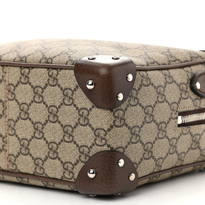 Gucci GG Supreme Monogram Textured Calfskin Square Messenger Bag Beige Ebony New Acero 10 of 10