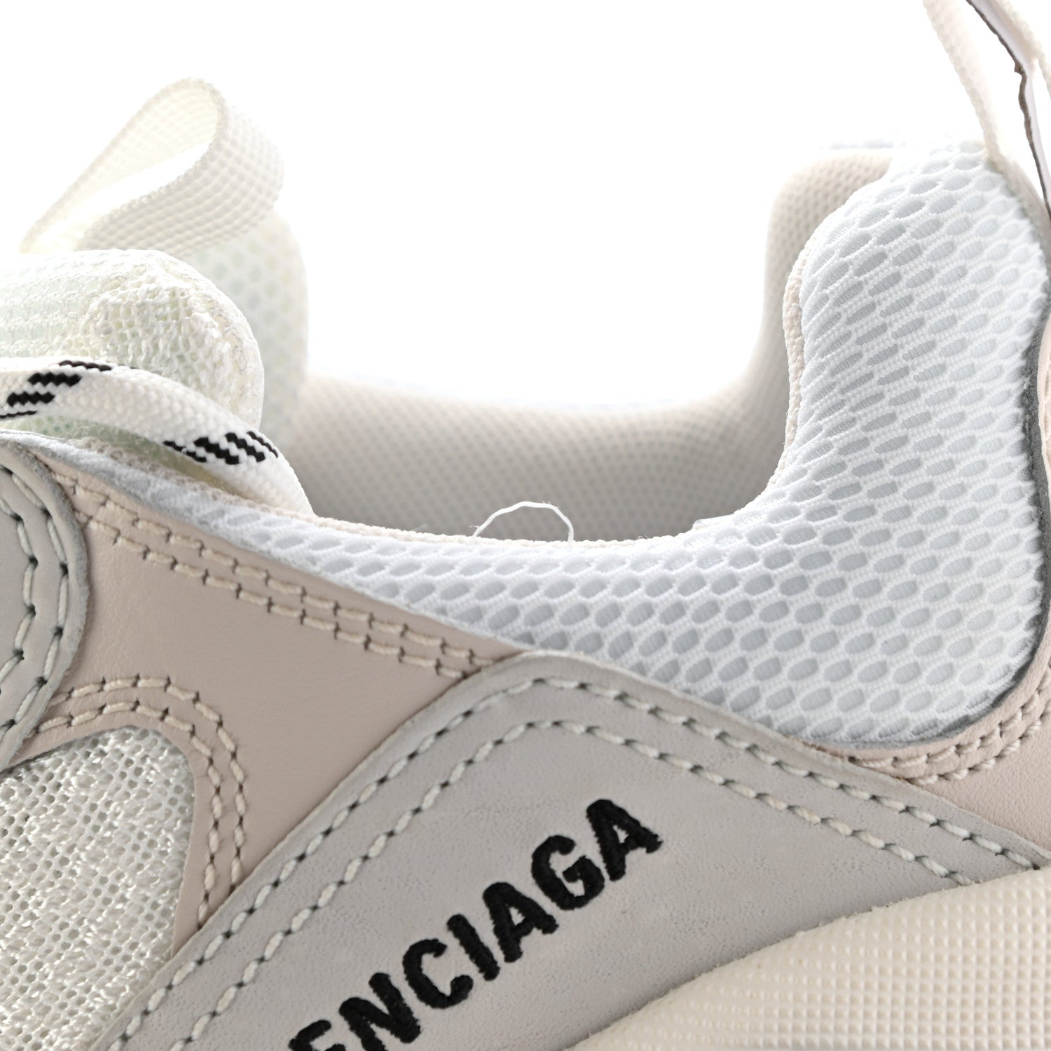 Balenciaga Fabric Mesh Womens Triple S Sneakers 38 Grey Red White 9 of 11