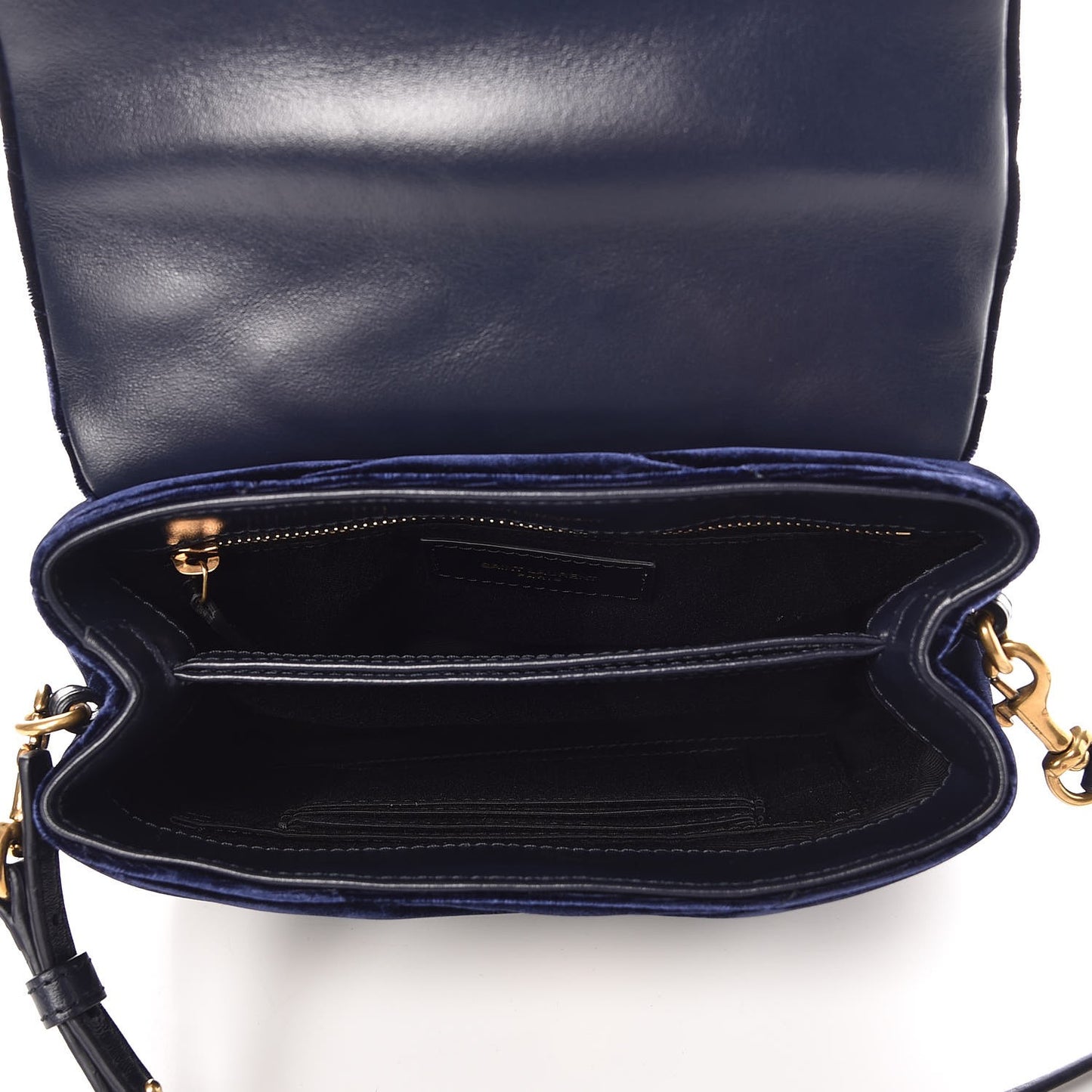 Velvet Y Quilted Monogram Toy Loulou Crossbody Bag Navy