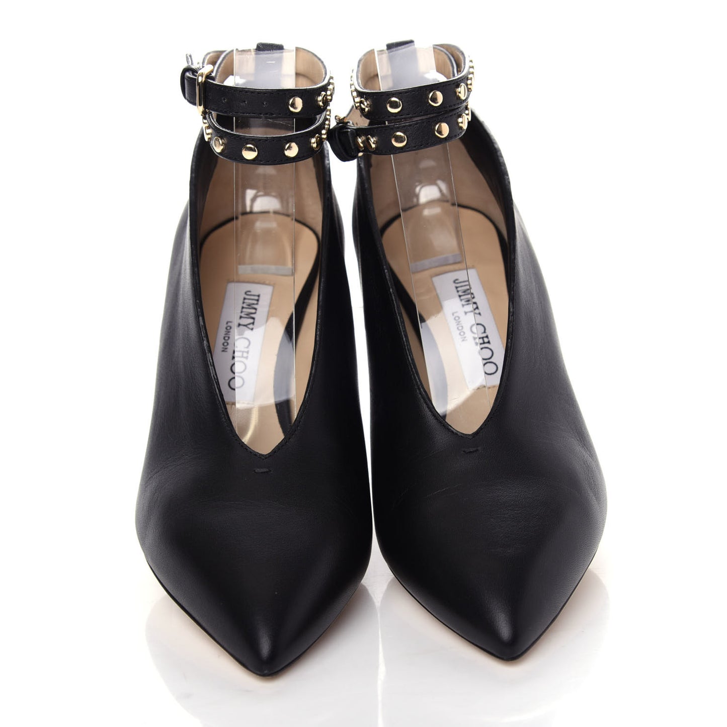 Calfskin Lark 65 Ankle Strap Pumps 37 Black