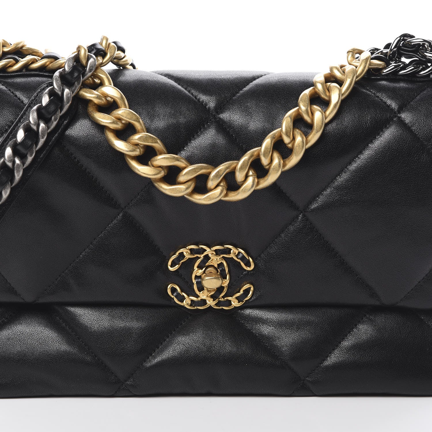 Chanel Goatskin Quilted Large 19 Flap Black 9 of 12