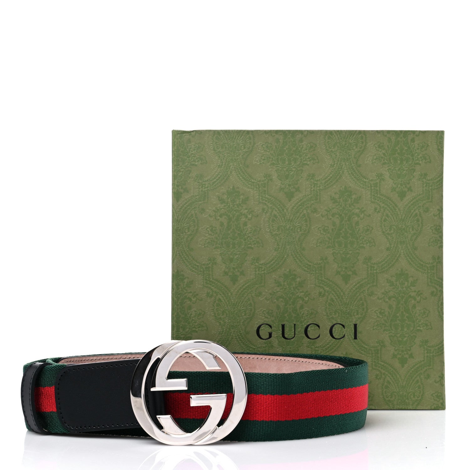 Gucci Canvas Web Interlocking G Belt 80 32 Black 5 of 5