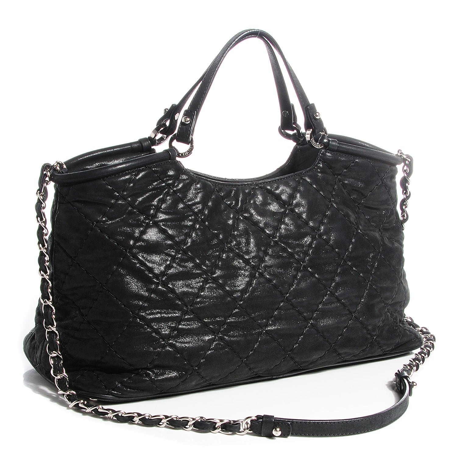 Chanel Iridescent Calfskin Small Sea Hit Tote Black 3 of 7