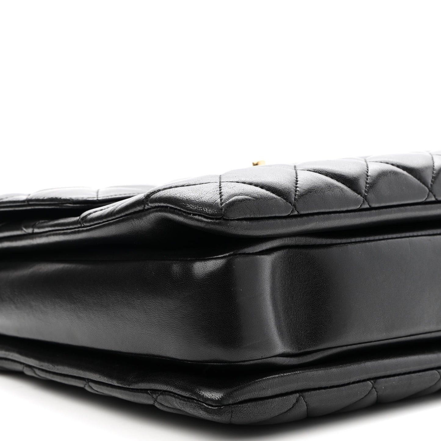 Lambskin Quilted Large Trendy CC Dual Handle Flap Bag Black
