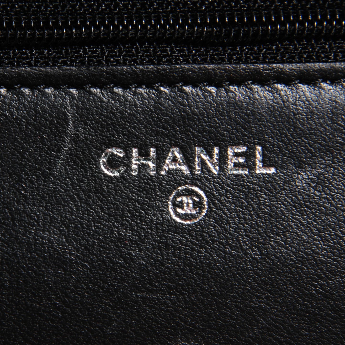 Lambskin Quilted Wallet on Chain WOC Black