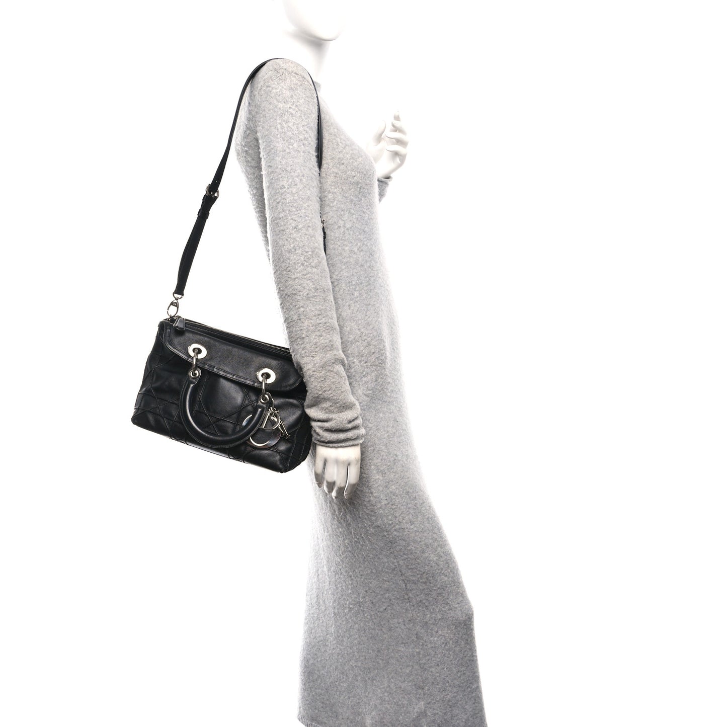 Lambskin Cannage Medium Granville Tote Black