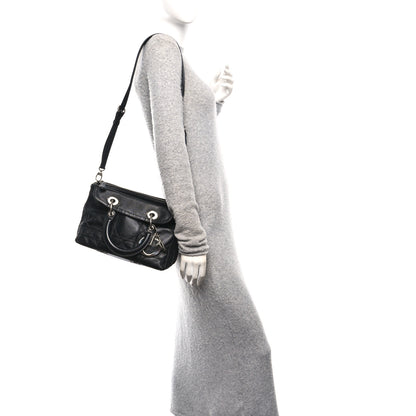 Christian Dior Lambskin Cannage Medium Granville Tote Black 3 of 12