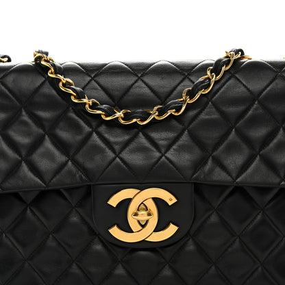 Chanel Lambskin Quilted XL Jumbo Single Flap Black 9 of 11