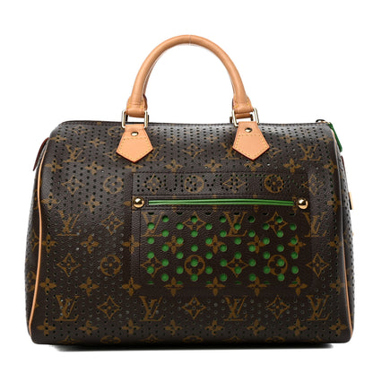Louis Vuitton Monogram Perforated Speedy 30 Green 1 of 4