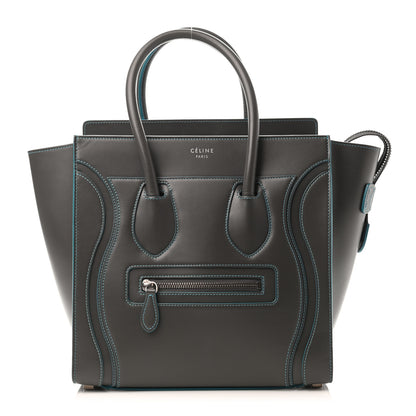 Celine Satin Debossed Calfskin Micro Luggage Anthracite 1 of 4