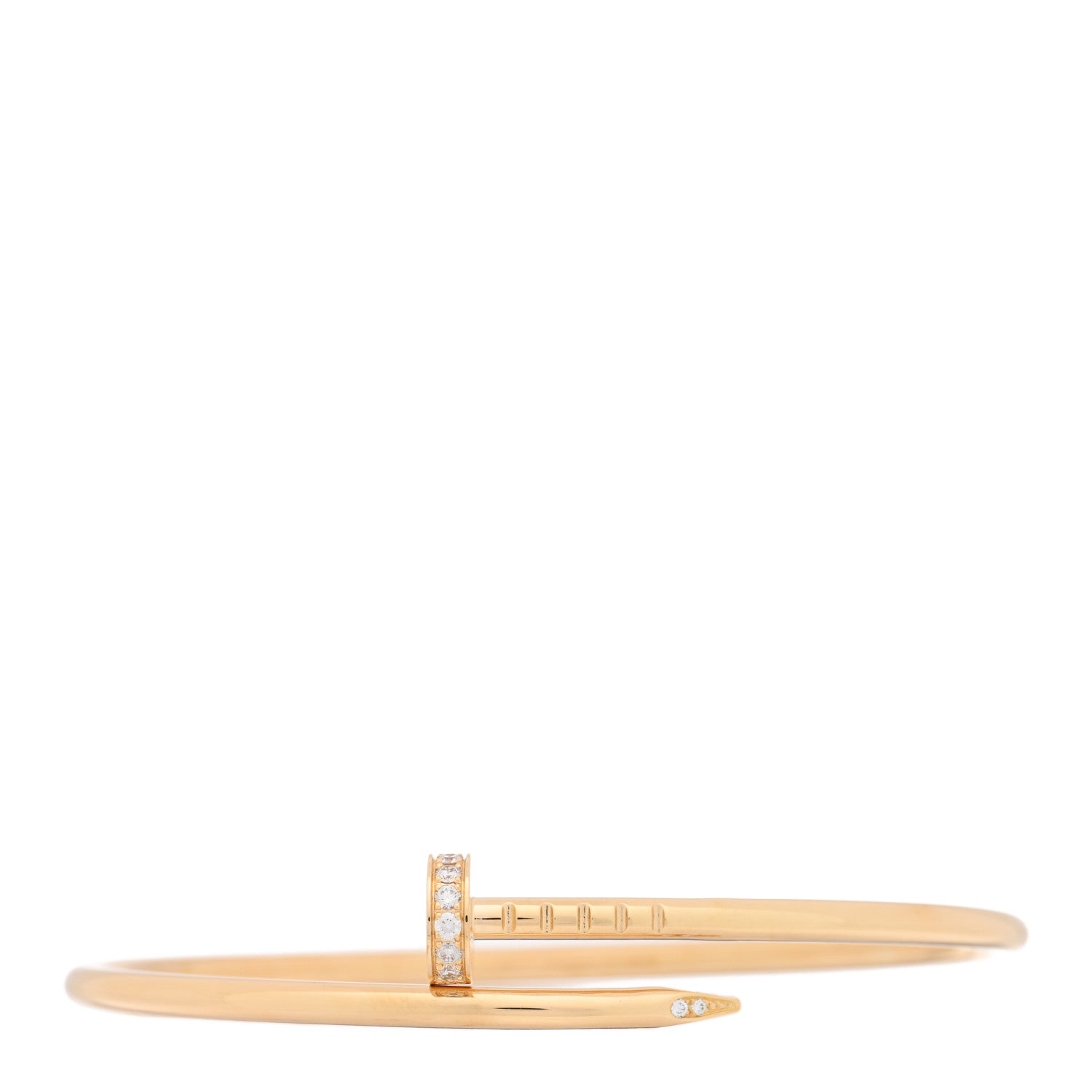 Cartier 18K Yellow Gold Diamond Small Juste Un Clou Bracelet 15 1 of 5