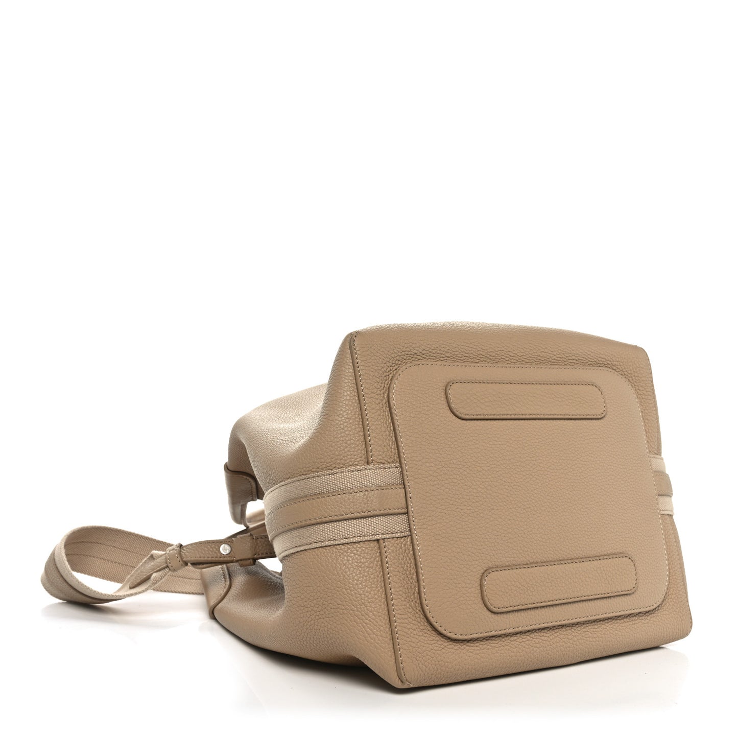 Grained Calfskin Large Bale Bag Light Mastic