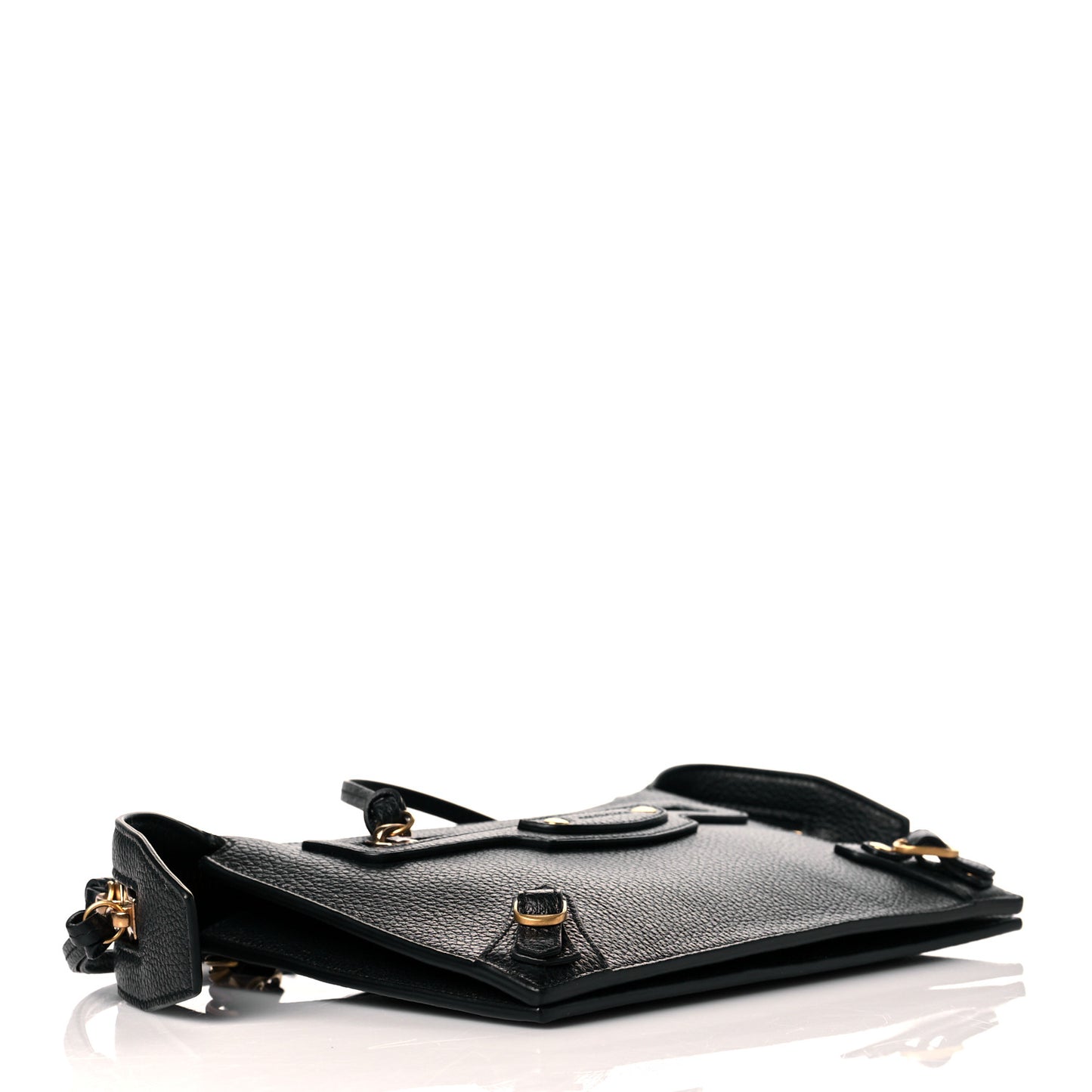 Grained Calfskin Neo Classic Gold Hardware Multipouch Black