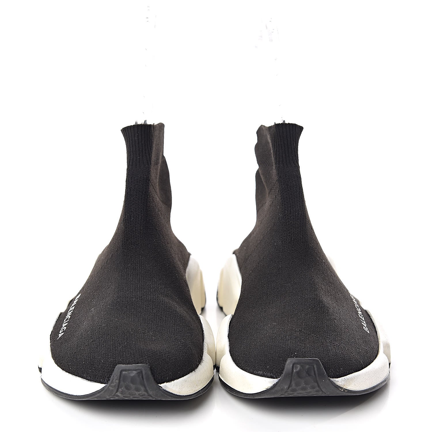 Balenciaga Neoprene Knit Womens Speed Sneakers 37 Black White 2 of 9
