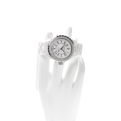 Chanel Stainless Steel Ceramic Diamond Pave Bezel 38mm J12 Automatic Watch White 2 of 6