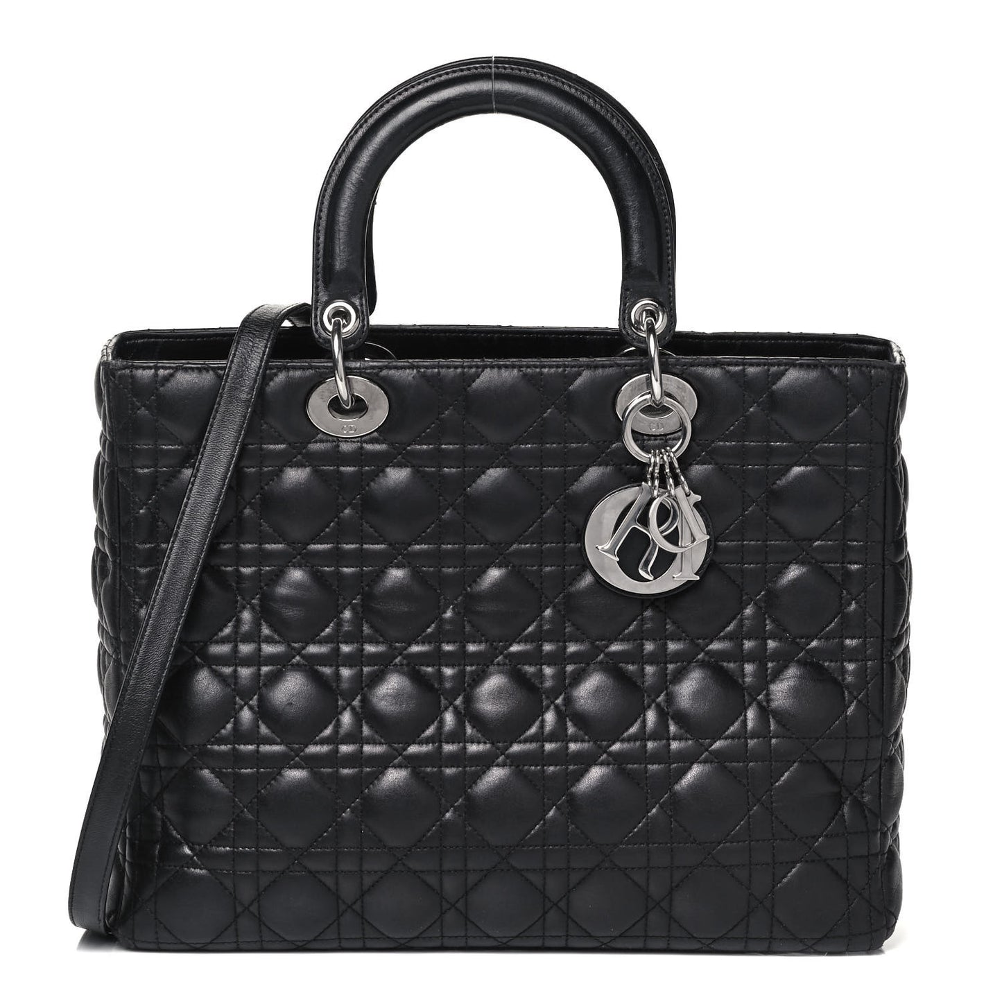 Lambskin Cannage Large Lady Dior Black