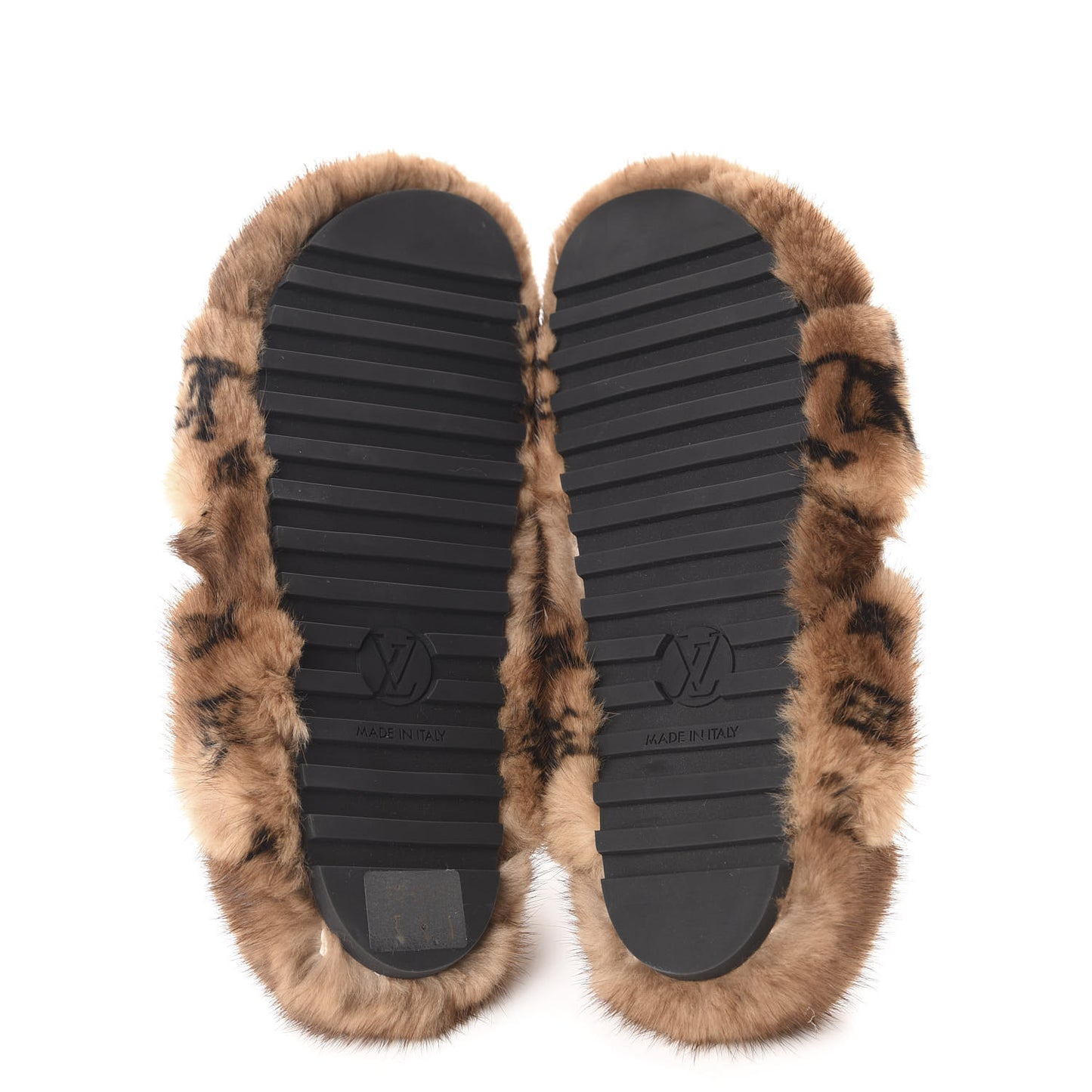 Mink Fur Bom Dia Slippers 37 Cognac