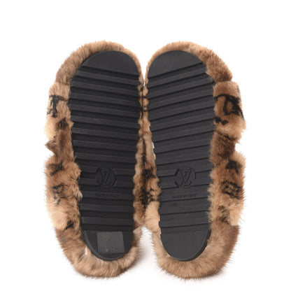 Louis Vuitton Mink Fur Bom Dia Slippers 37 Cognac 8 of 10